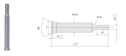 Conical double section punch