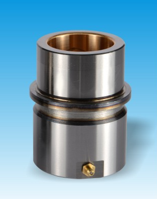 The guide sleeve with flange is coated with bronze