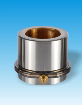 The guide sleeve with flange is coated with bronze