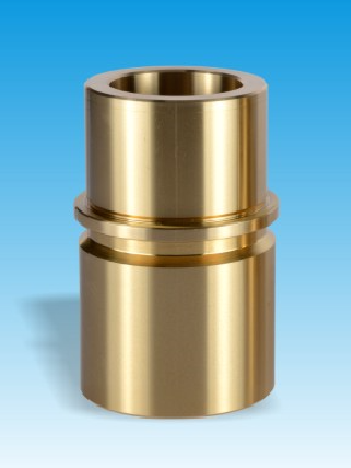 Bronze guide sleeve with flange and solid lubricant ring