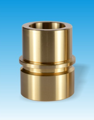 Bronze guide sleeve with flange, with solid lubricant ring