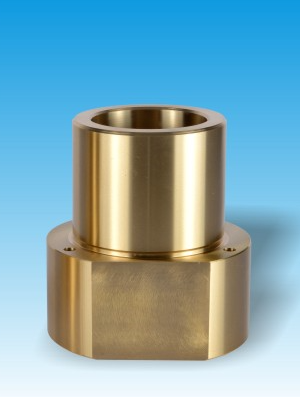 Bronze guide sleeve with flange, with solid lubricant ring