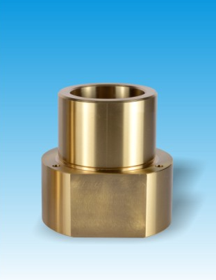 Bronze guide sleeve with flange, with solid lubricant ring