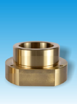 Bronze guide sleeve with flange, with solid lubricant ring